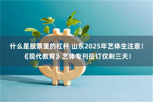 什么是股票里的杠杆 山东2025年艺体生注意！《现代教育》艺体专刊征订仅剩三天！