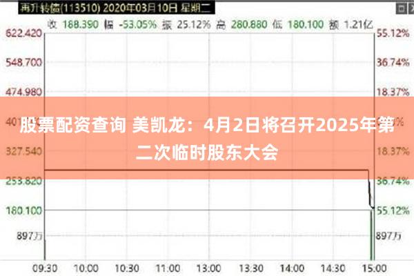 股票配资查询 美凯龙：4月2日将召开2025年第二次临时股东大会