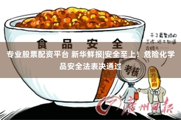 专业股票配资平台 新华鲜报|安全至上！危险化学品安全法表决通过
